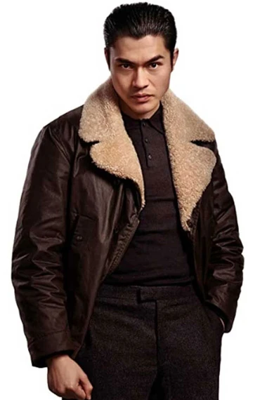 Dry Eye Henry Golding Gentlemen Shearling Brown Leather Jacket