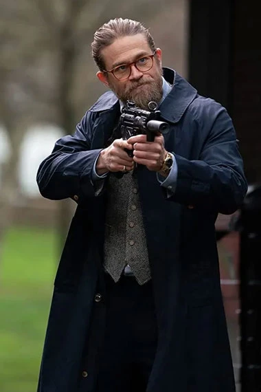 Charlie Hunnam The Gentlemen Raymond Smith Black Cotton Coat