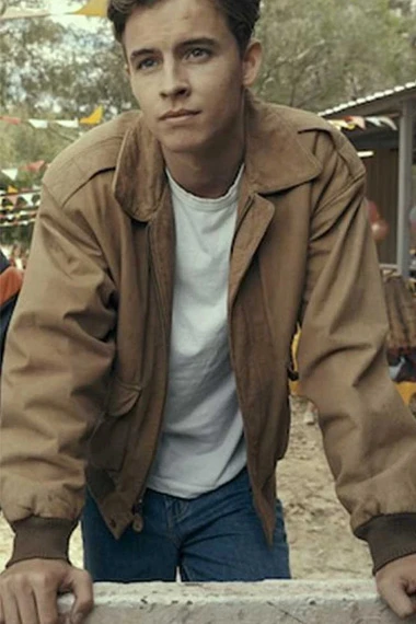 William Lodder Go Karts Jack Hooper Beige Bomber Jacket