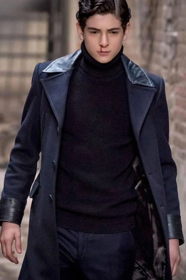 Gotham Batman Bruce Wayne David Mazouz Black Wool Trench Coat