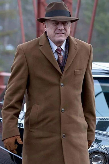 Gotham John Doman Carmine Falcone Brown Wool Long Trench Coat