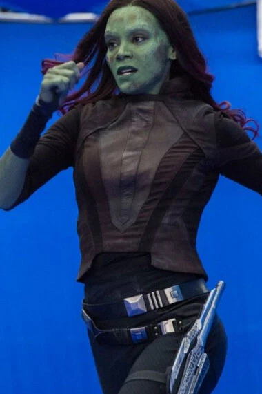 Gamora Guardians Of The Galaxy Zoe Saldana Maroon Cosplay Vest