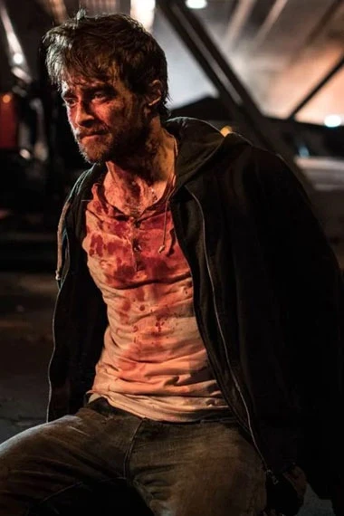 Miles Harris Guns Akimbo Daniel Radcliffe Black Hooded Jacket
