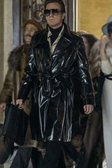 Halston Netflix TV Series Ewan McGregor Black Trench Coat