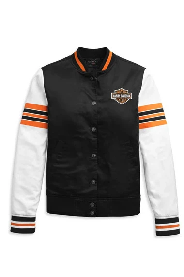 Harley Davidson Motorcycles Bomber Black Biker Varsity Jacket