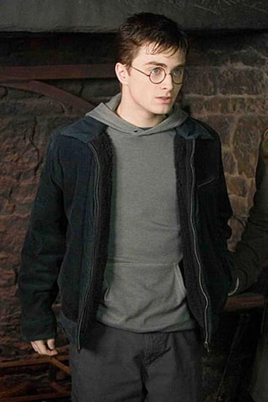 Daniel Radcliffe Harry Potter Black Shearling Cotton Jacket