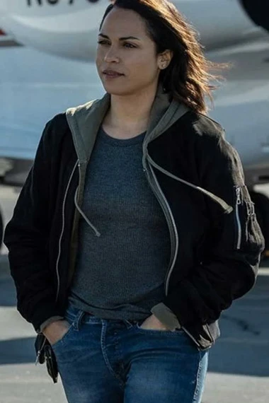 Jackie Quinones Monica Raymund Hightown Black Bomber Jacket