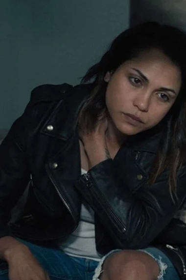 Jackie Quinones Monica Raymund Hightown Black Biker Jacket