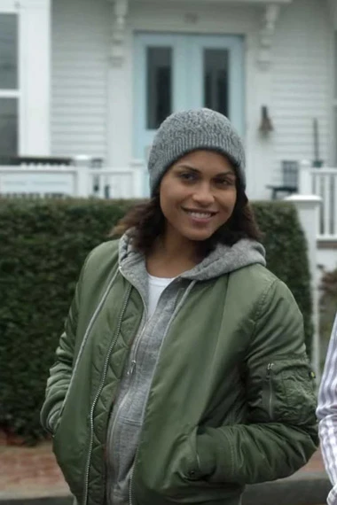 Jackie Quinones Monica Raymund Hightown Green Bomber Jacket