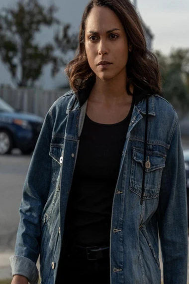 Jackie Quinones Monica Raymund Hightown Blue Denim Jacket