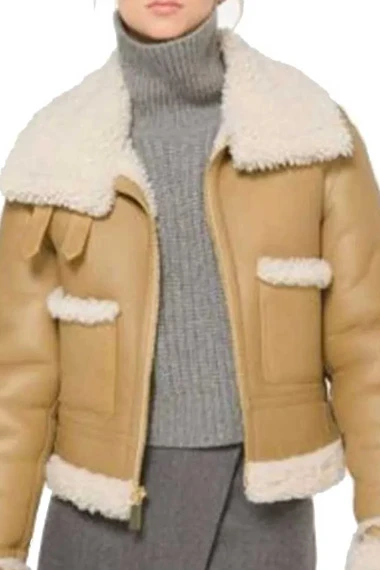 Renee Segna Riley Voelkel Hightown Beige Suede Leather Jacket