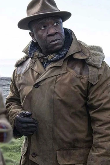 His Dark Materials Lucian Msamati John Faa Brown Bomber Jacket