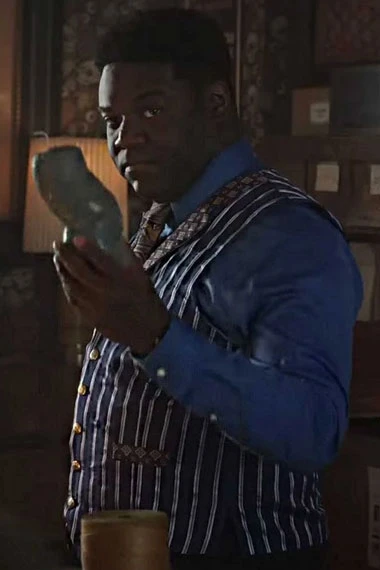 Sam Richardson Hocus Pocus Gilbert Blue Pinstripe Cotton Vest