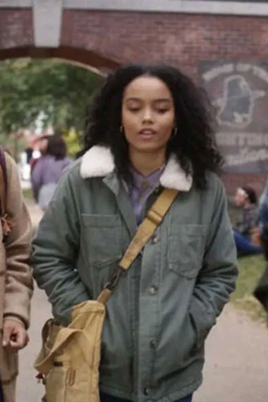 Hocus Pocus Whitney Peak Becca Green Shearling Collar Jacket