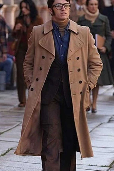 House Of Gucci Adam Driver Maurizio Brown Cotton Trench Coat