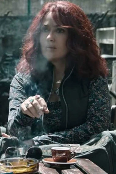 House Of Gucci Salma Hayek Pina Auriemma Black Cotton Vest