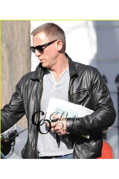 Vanity Fair Daniel Craig Black Leather Jacket