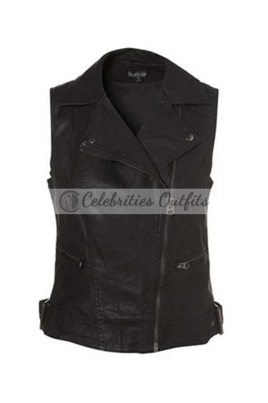 X Factor Auditions Rhode Island Demi Lovato Black Leather Vest