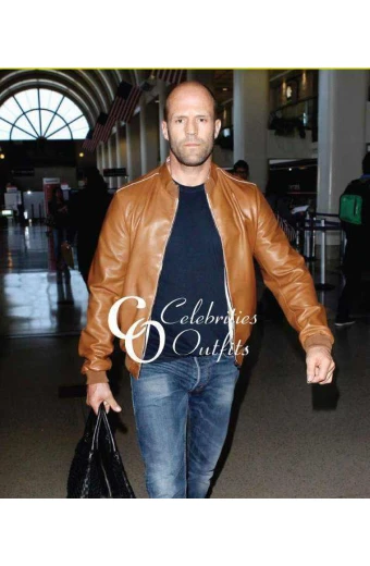 jason-statham-brown-bomber-leather-jacket