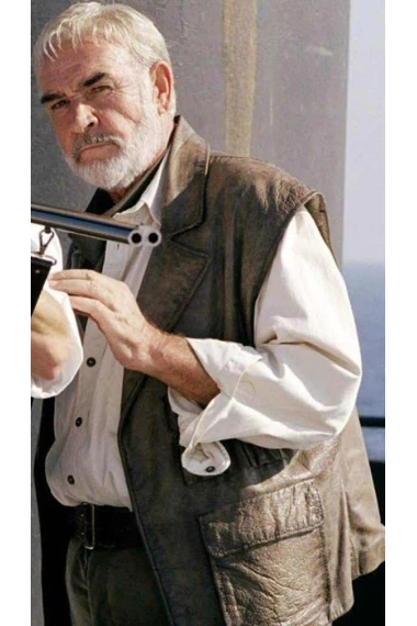 Sean Connery The League of Extraordinary Gentlemen Allan Quatermain Brown Leather Vest the-league-of-extraordinary-gentlemen-sean-connery-leather-vest