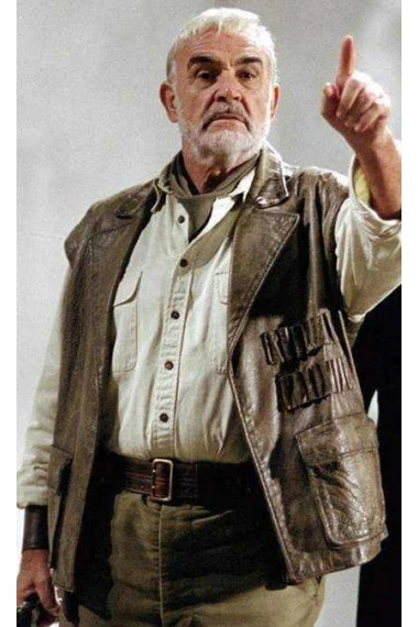 Sean Connery The League of Extraordinary Gentlemen Allan Quatermain Brown Leather Vest the-league-of-extraordinary-gentlemen-sean-connery-leather-vest