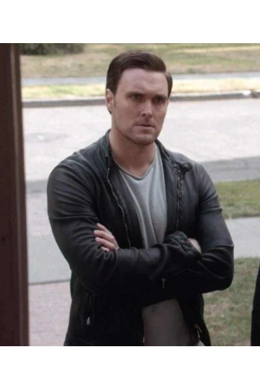 Owain Yeoman The Mentalist Black Leather Jacket