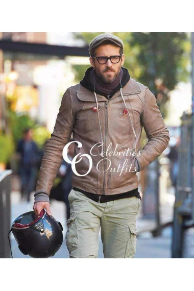 ryan-reynolds-brown-motorcycle-leather-jacket