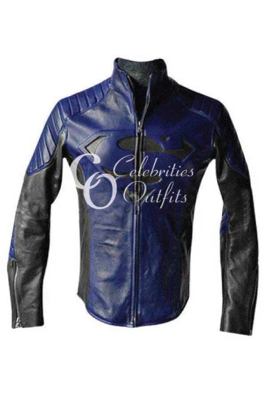 Superman Smallville Blue And Black Designer Leather Jacket