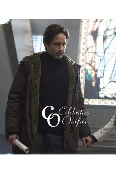 David Duchovny The X-Files Long Shearling Coat