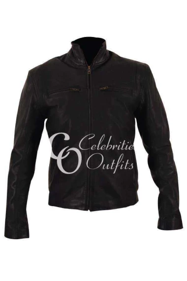 The Other Guys Mark Wahlberg Black Leather Jacket
