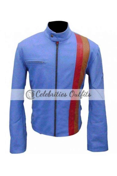 Ryan Reynolds Blade Trinity Blue Leather Jacket