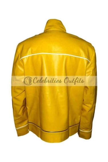 Freddie Mercury Concert Queen Yellow Belted Leather Jacket freddie-mercury-yellow-jacket-costume