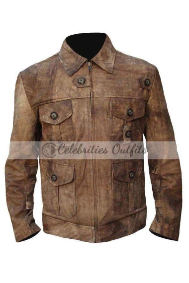 Jason Statham The Expendables Lee Christmas Distressed Jacket
