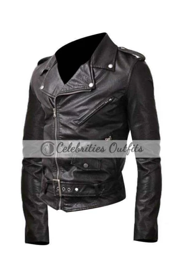 Slim Fit Belted Rider Black Jacket slim-fit-belted-rider-jacket