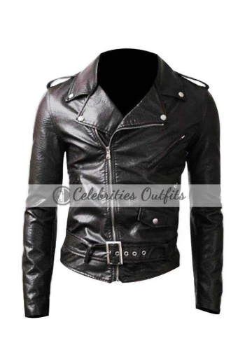 Slim Fit Belted Rider Black Jacket slim-fit-belted-rider-jacket