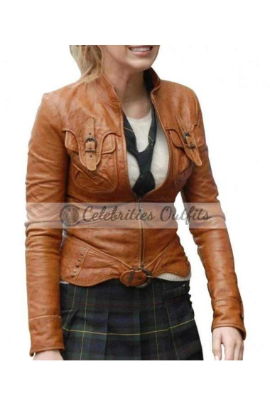 Gossip Girl Blake Lively Serena Celia van der Woodsen Brown Jacket