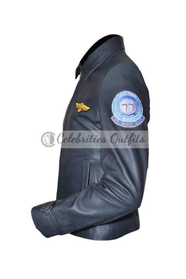Kelly McGillis Charlotte Blackwood Top Gun Black Pilot Jacket top-gun-charlie-jacket