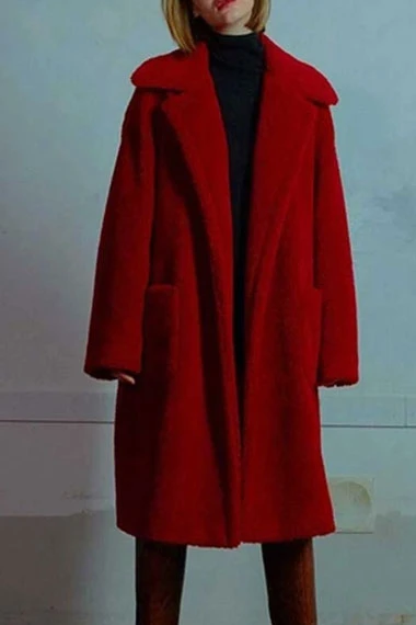 Itaewon Class Kim Da Mi Jo Yi Seo Red Sherpa Trench Coat