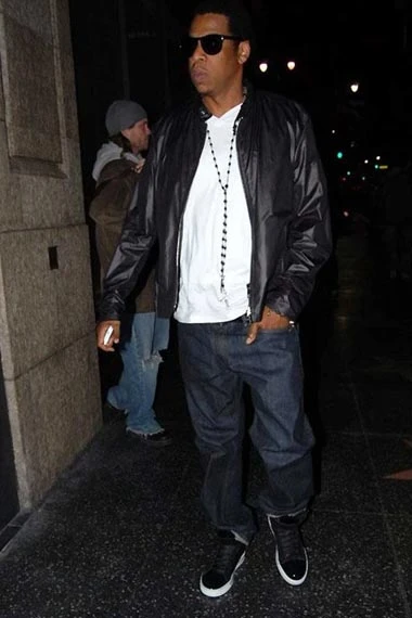 Mens Jay Z Street Style Casual Bomber Black Parachute Jacket