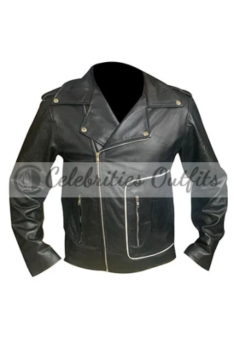 Grease John Travolta Danny Zuko T-Birds Black Bomber Jacket grease-john-travolta-leather-jacket