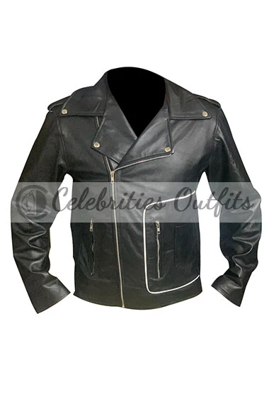 Danny Zuko John Travolta Grease T-Birds Black Bomber Jacket