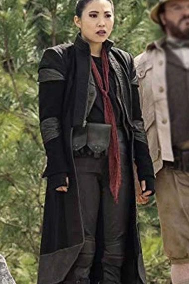 Jumanji Awkwafina Ming Fleetfoot Black Cosplay Cotton Coat