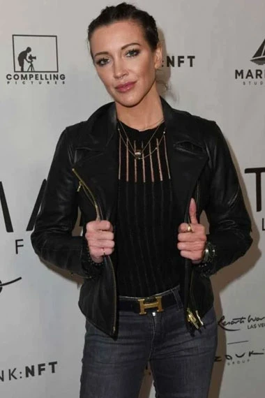 Mammoth Film Festival Katie Cassidy Black Leather Jacket