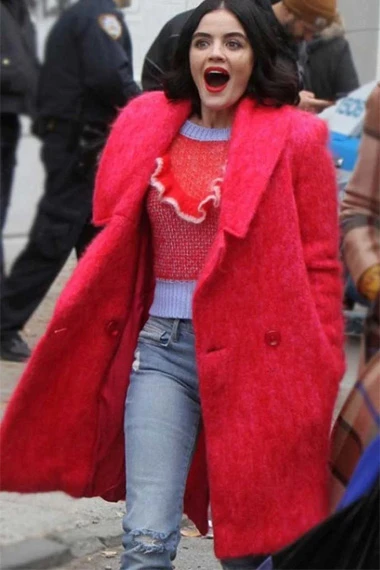 Katy Keene Lucy Hale Pink Wool Double Breasted Trench Coat