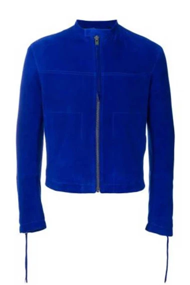 Mens Kendrick Lamar Kings Dead Casual Blue Velvet Jacket