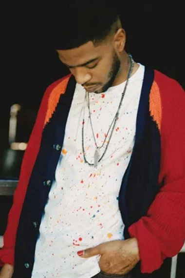 Kid Cudi APC Street Style Mens Casual Red Wool Cardigan