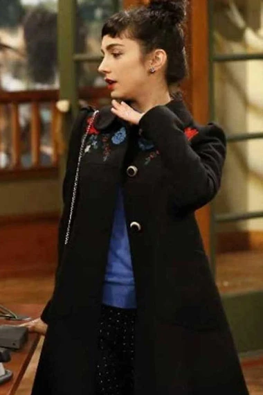 Mandy Baxter Last Man Standing Molly Ephraim Black Wool Coat