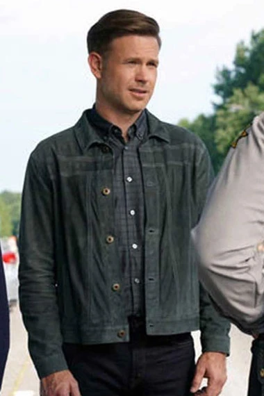 Matthew Davis Alaric Saltzman Legacies Green Denim Jacket