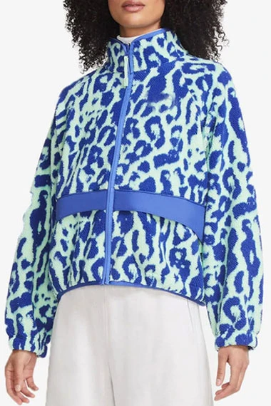 Lizzie Saltzman Legacies Jenny Boyd Leopard Blue Sherpa Jacket