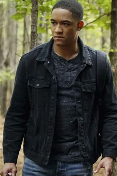Peyton Alex Smith Rafael Waithe Legacies Black Cotton Jacket